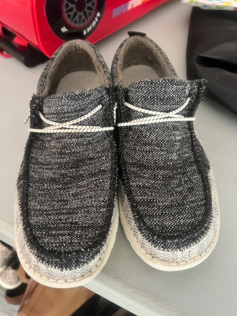 Hey Dude womens Slip-On Sneakers in Black Heather